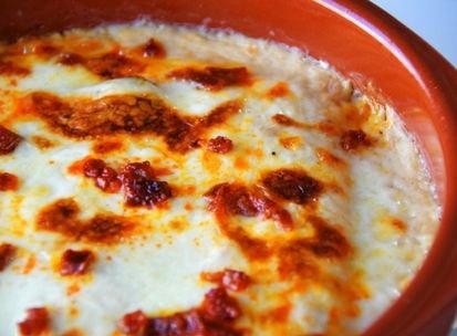 Una elaboración casera recién gratinada